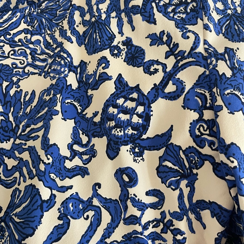 Luxletic Blue and White Floral Pants - Picture 2 of 3